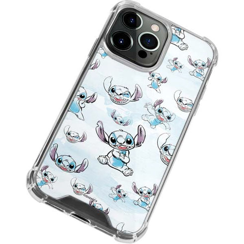 Disney Lilo and Stitch Pattern iPhone 14 Pro Clear Case